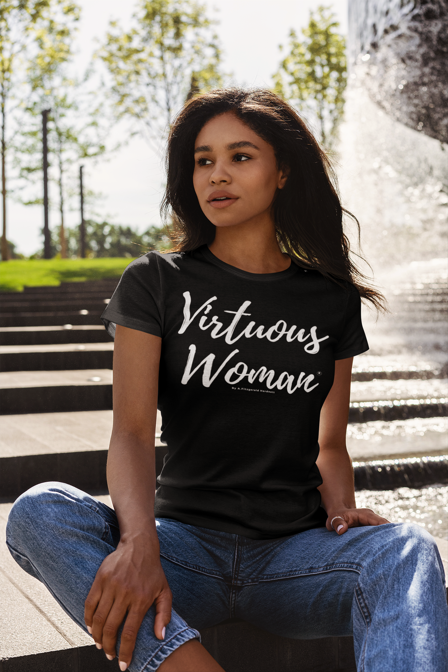 Virtuous Woman White Logo Tee