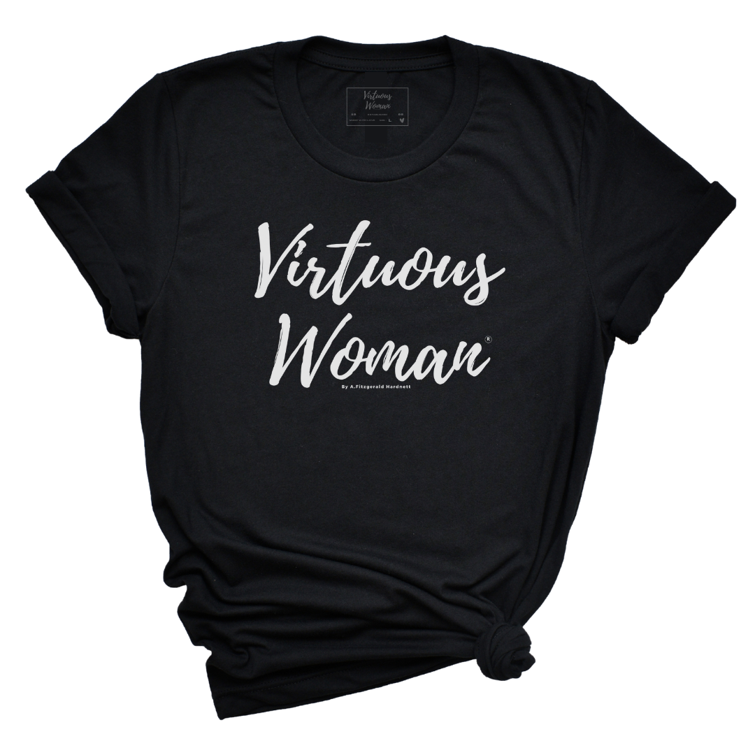 Virtuous Woman White Logo Tee