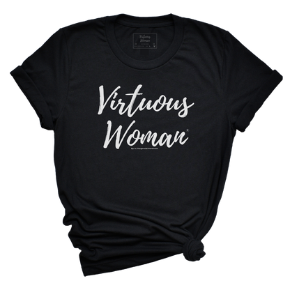 Virtuous Woman White Logo Tee